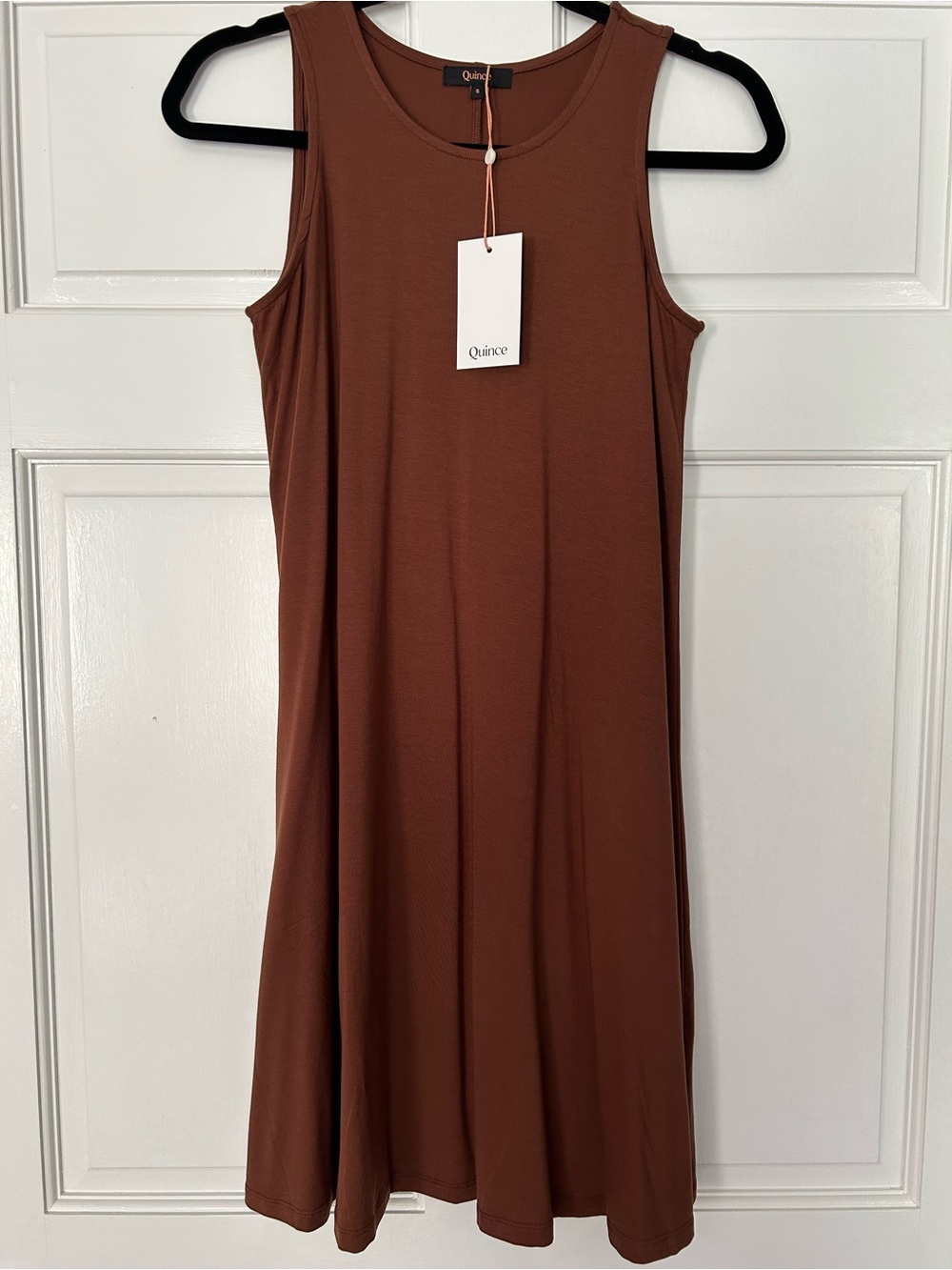 Quince Sleeveless A-Line Dress in Rust